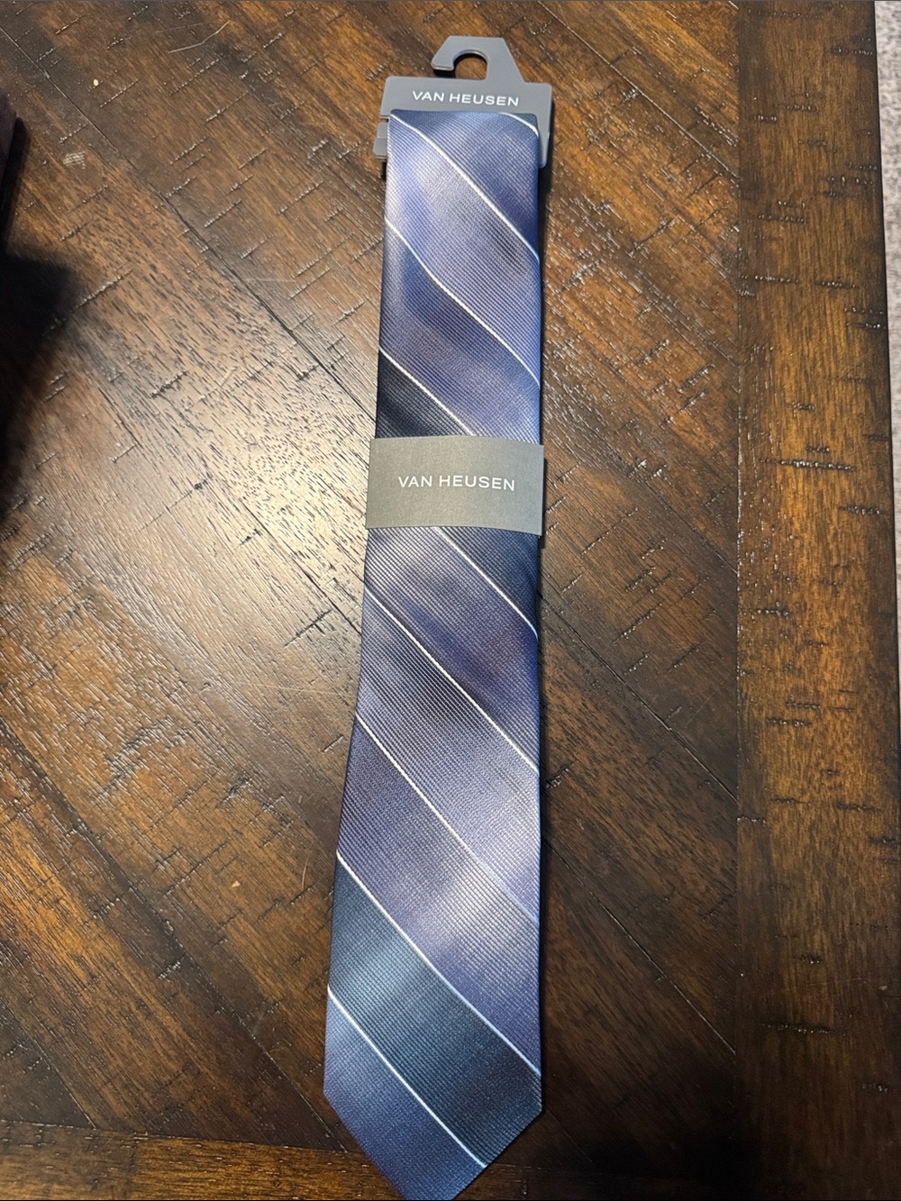 Van Heusen Navy and Light Blue Diagonal Stripe Tie